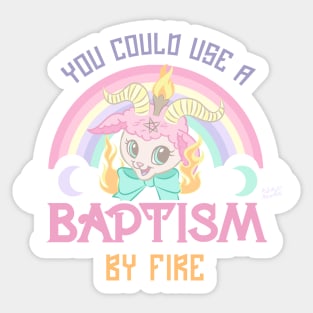 Baphomet Baptism by Fire Sticker